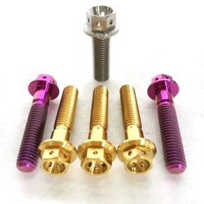 M6 M8 M10 Titanium Hex Flange Bolts Racing Bolts with six holes locking for motorcycle - 副本